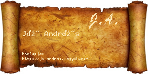Jó András névjegykártya