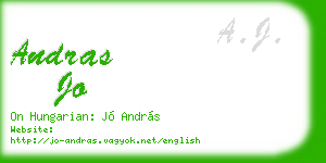 andras jo business card
